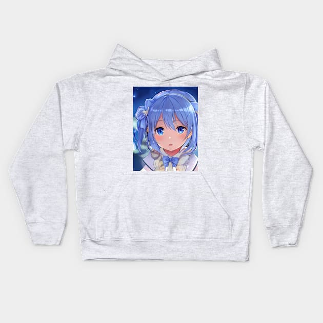 Blue eye  Anime Girl Kids Hoodie by animegirlnft